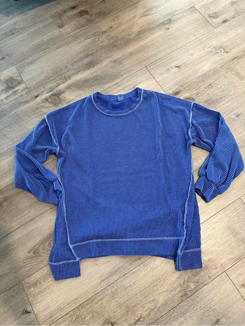 Women's Ribbed Crewneck Sweater in Royal Blue